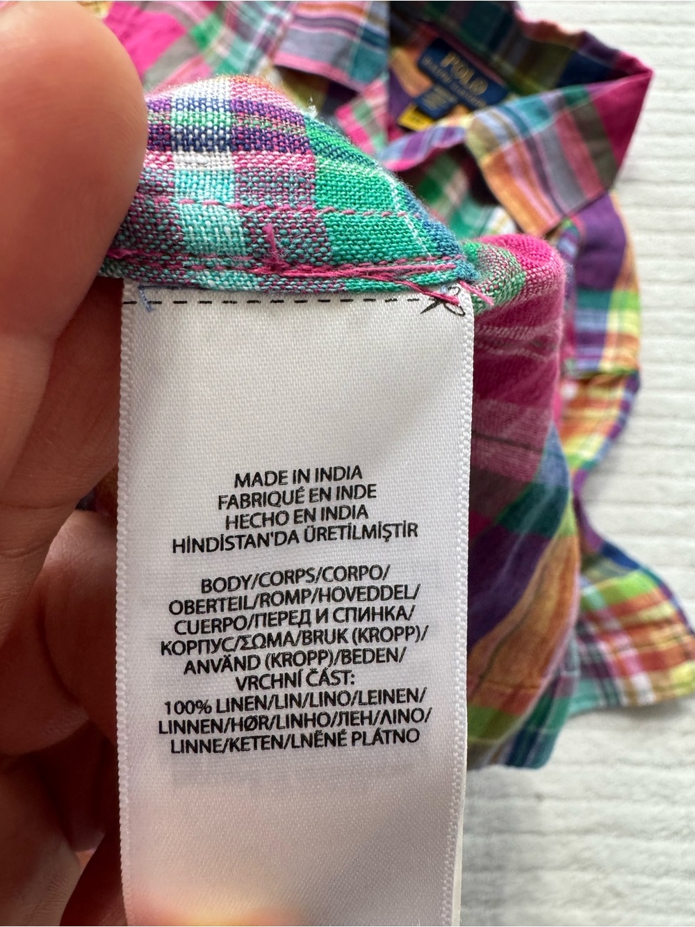 Polo by Ralph Lauren 100% Line Multicolor Plaid Short-Sleeve Button Shirt - Picture 4 of 11